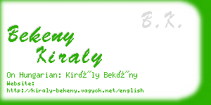 bekeny kiraly business card
